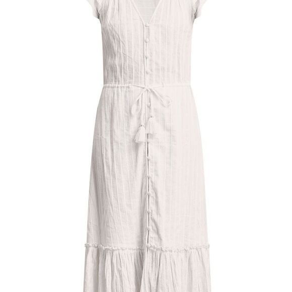 Veronica Beard | EUC TINZIA LUREX-STRIPED DRESS White Size Large L - Picture 7 of 7